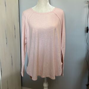 Cut Loose Pink Long Sleeve Tunic Top High Low Hem Relaxed Fit XL